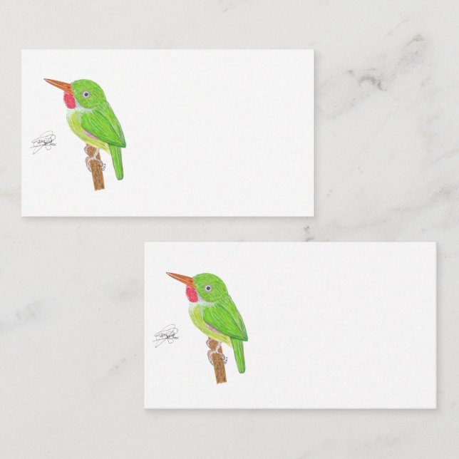 CARTE DE VISITE JAMAICAN TODY (Devant / Derrière)