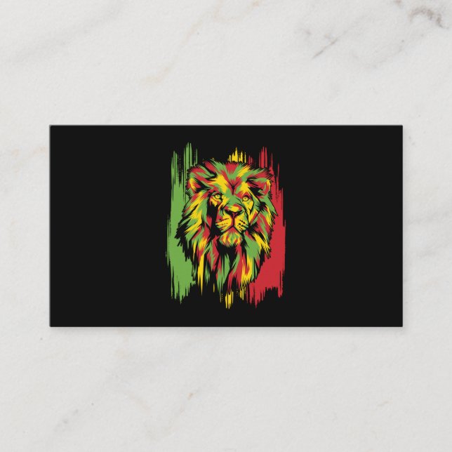 Carte De Visite Jamaïque Lion Rasta Reggae Africaine (Devant)