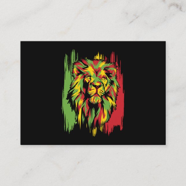 Carte De Visite Jamaïque Lion Rasta Reggae Africaine (Devant)