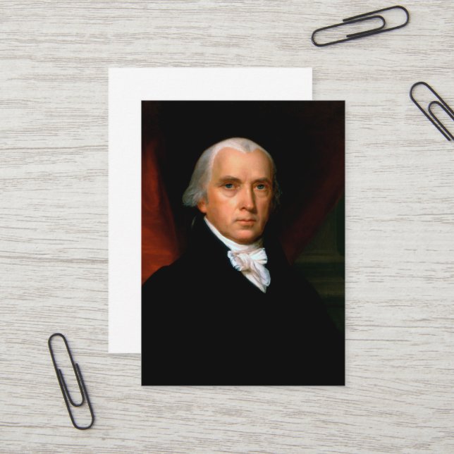 Carte De Visite James Madison le 4ème président : Amérique colonia (Devant/Arrière en situation)