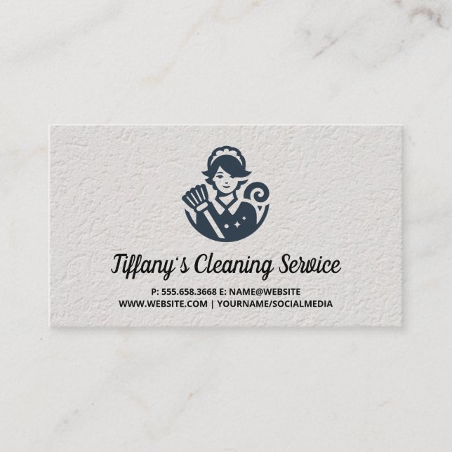 Carte De Visite Janitorial Service | Maid Cleaner Logo (Devant)