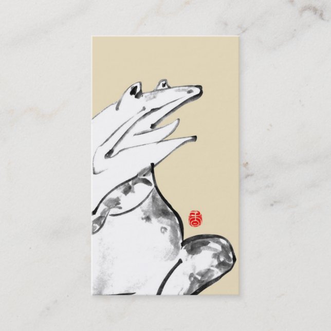 Carte De Visite Japanese brush style frog illustration (Devant)