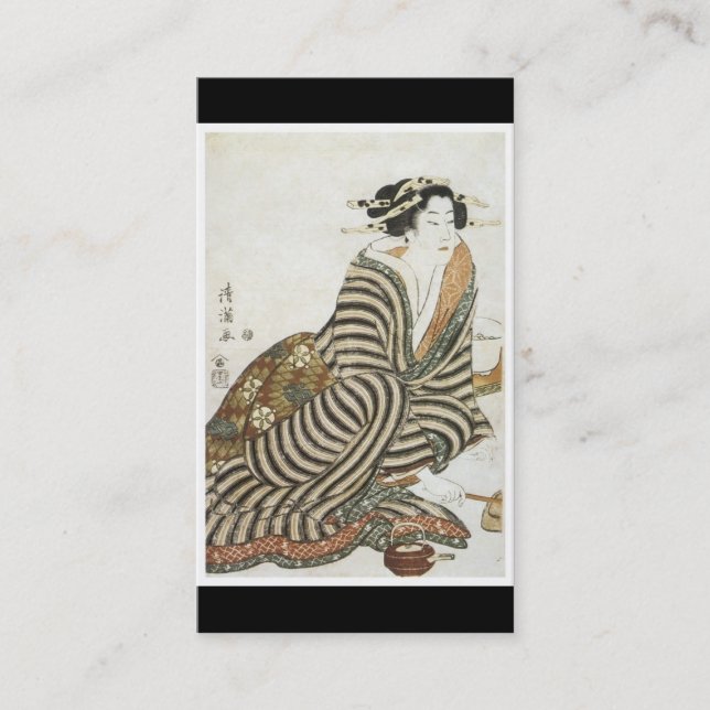 Carte de visite japonais antique d'art (Devant)