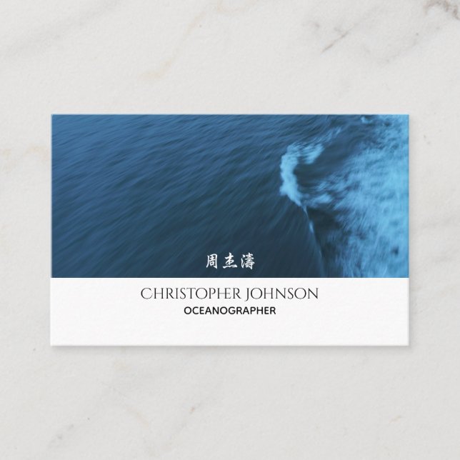 Carte De Visite Japonais chinois de ressacs bleus arctiques (Devant)