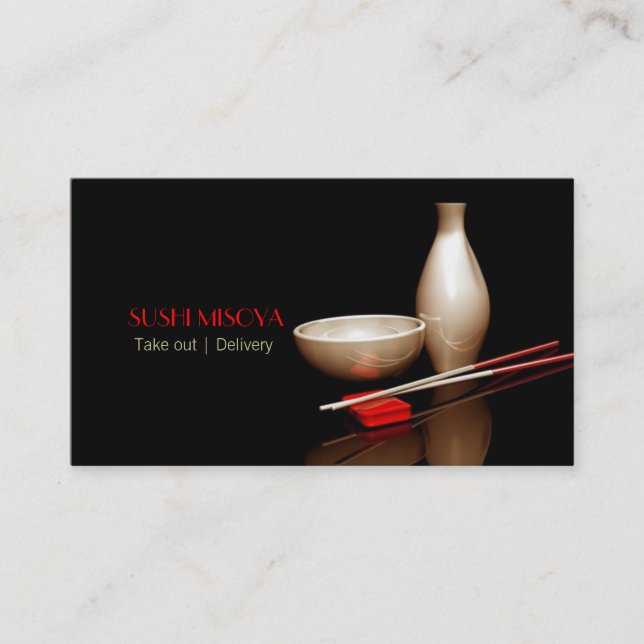 Carte De Visite Japonais, Chinois, Wok, Sushi, Teriyaki, Alimentat (Devant)