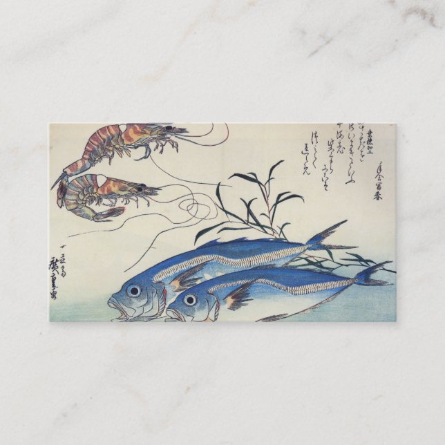 Carte de visite JAPONAIS de POISSONS et de (Devant)
