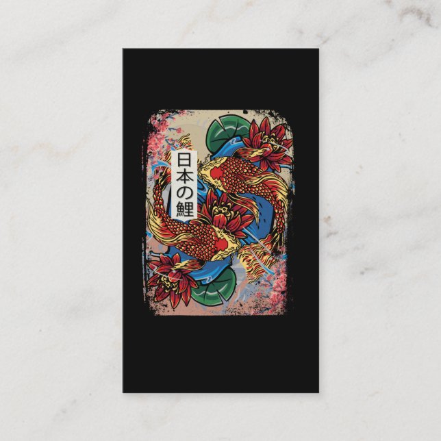 Carte De Visite Japonais Koi Poisson Art Pêcheur Aquaculture (Devant)