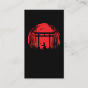 Carte De Visite Japonais Samurai Fighter Silhouette Guerrier Japon