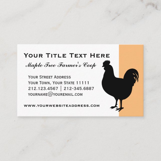 Carte De Visite Jardin agricole Poulet classique Pays (Devant)