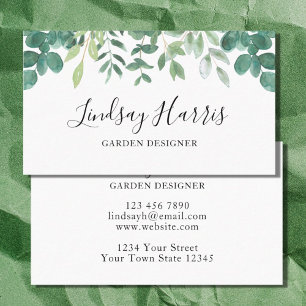 Carte De Visite Jardin concepteur aquarelle Eucalyptus Foliage