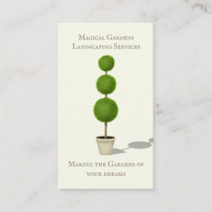 Carte De Visite Jardin De Balle Topiaire Thème Traditionnel Élégan