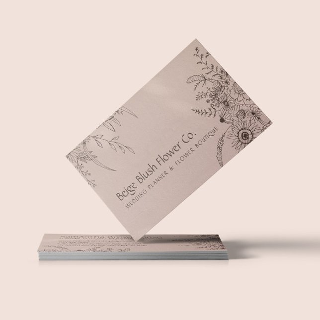 Carte De Visite Jardin de bouquet de fleurs rose clair (Créateur téléchargé)