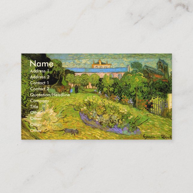 Carte De Visite Jardin de Daubigny par Vincent van Gogh, Le Jardin (Devant)