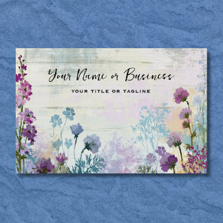 Carte De Visite Jardin de fleurs botaniques de fleurs sauvages à l