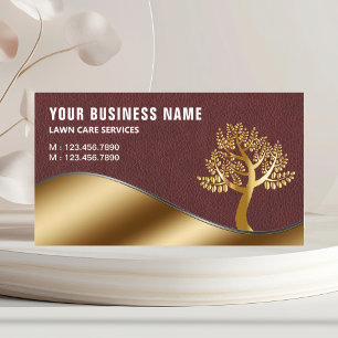 Carte De Visite Jardin de l'arbre en cuir Landscaping Lawn Care