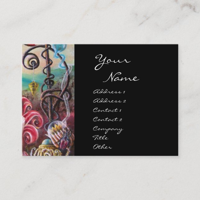 Carte De Visite JARDIN DE MELISSA noir blanc fuchsia violet bleu (Devant)