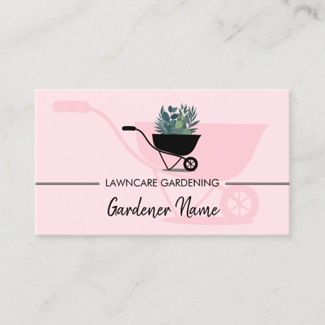 Carte De Visite Jardin de pelouse paysage jardinage rose mignon (Devant)