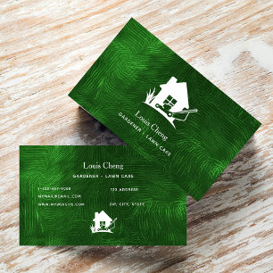 Carte De Visite Jardin d'entretien de pelouse tondeuse à herbe ver