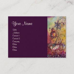 Carte De Visite JARDIN DES OMBRES PERDUES -PLANTE PAPILLON,purple