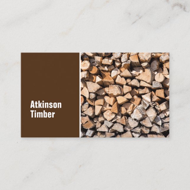 Carte De Visite Jardin en bois de chauffage Brown minimal (Devant)