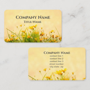 Carte De Visite jardin ensoleillé fleurs jaunes personnalisé