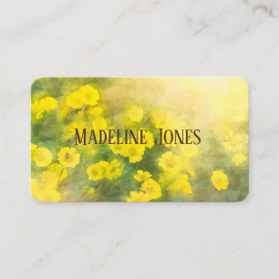 Carte De Visite jardin fleuri ensoleillé jaune nature art personna