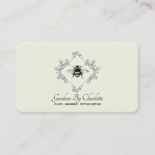 Carte De Visite Jardin Jardinage Miel Abeille Avec Logo Floral