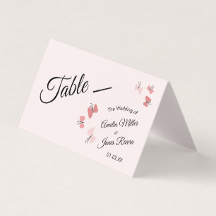 Carte De Visite Jardin Papillons Roses Mariage Romantique