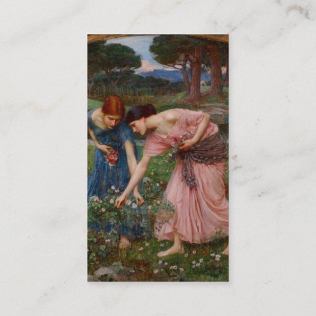Carte De Visite Jardin Romantique Vintage Femmes Préraphaélite (Dos)