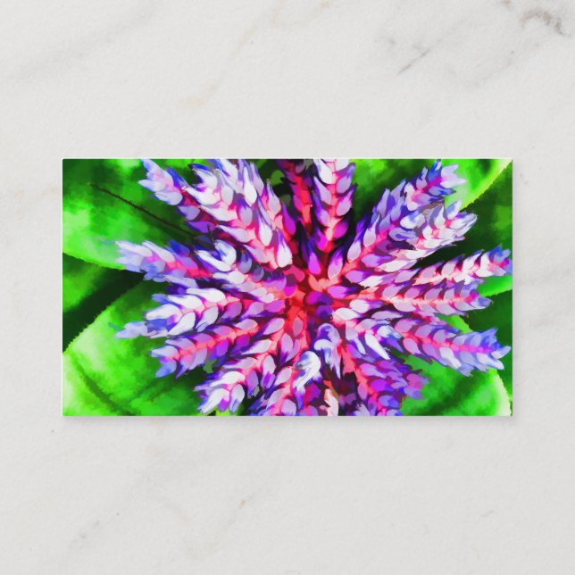 Carte De Visite Jardin tropical Bromeliad bleu Aechmea de la (Dos)