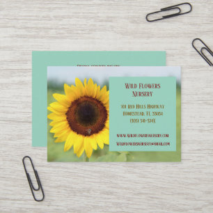 Carte De Visite Jardin Turquoise Landscaper Floriste Tournesol