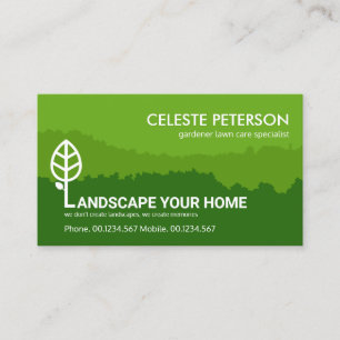 Carte De Visite Jardin vert Couches Paysage Garderie Jardinage