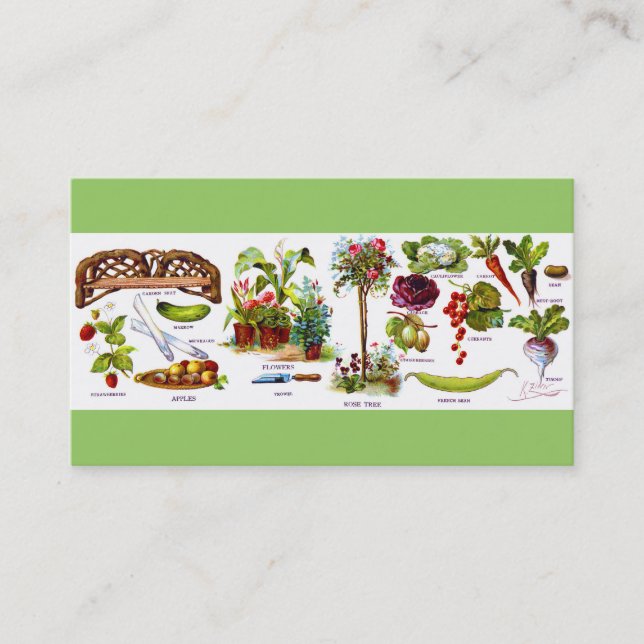 Carte De Visite Jardinage de Botanicals de jardin d'été (Devant)