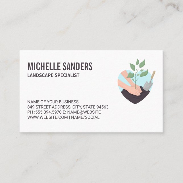 Carte De Visite Jardinage | Logo de l'arbre de plantation (Devant)