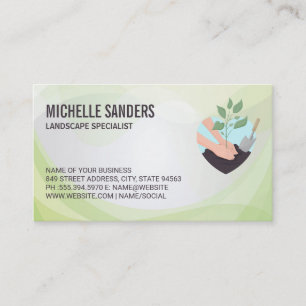 Carte De Visite Jardinage   Logo plantation d'arbre   Paysagiste