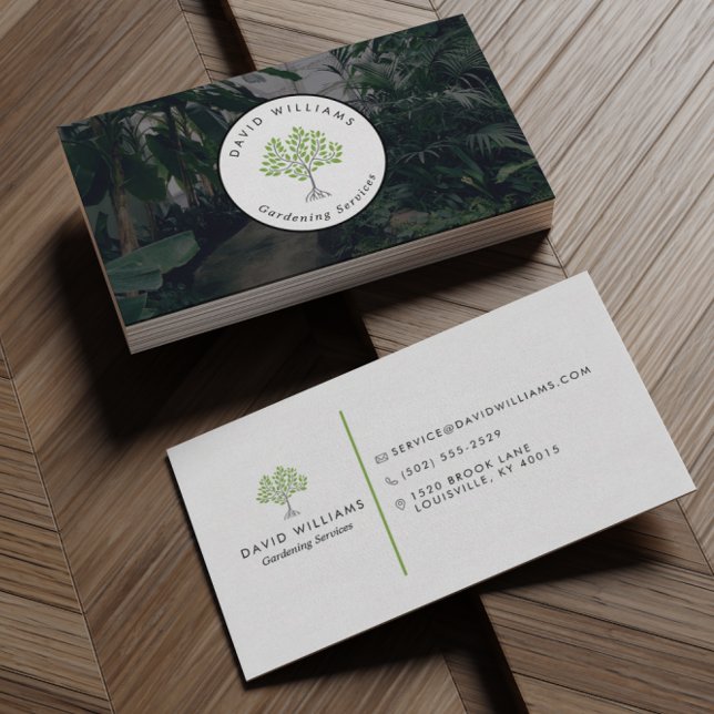 Carte De Visite Jardinier Professionnel Aménagement Paysager Arbre (Créateur téléchargé)