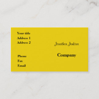 Carte De Visite Jaune