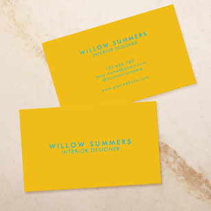 Carte De Visite Jaune bleu moderne minimaliste Professionnel