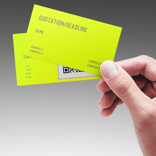 Carte De Visite jaune chartreuse - Code QR - (Créateur téléchargé)