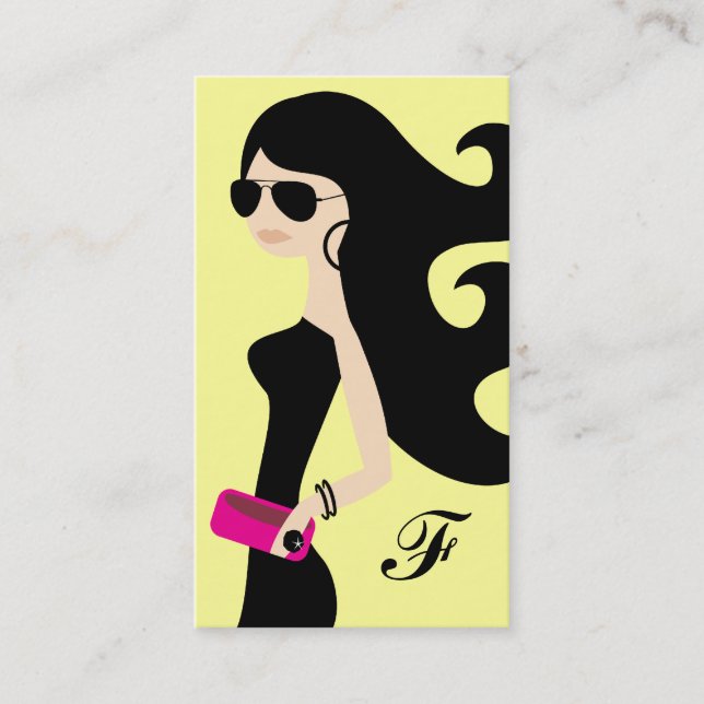 Carte De Visite Jaune de brune de Fashionista de 311 aviateurs (Devant)