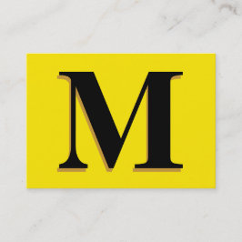 Carte De Visite Jaune de monogramme