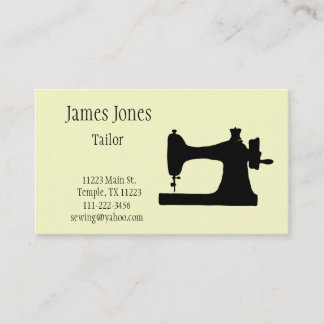 Carte de visite jaune de tailleur de machine à