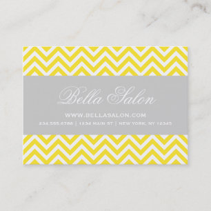 Carte De Visite Jaune et Gris Moderne Chevron Stripes