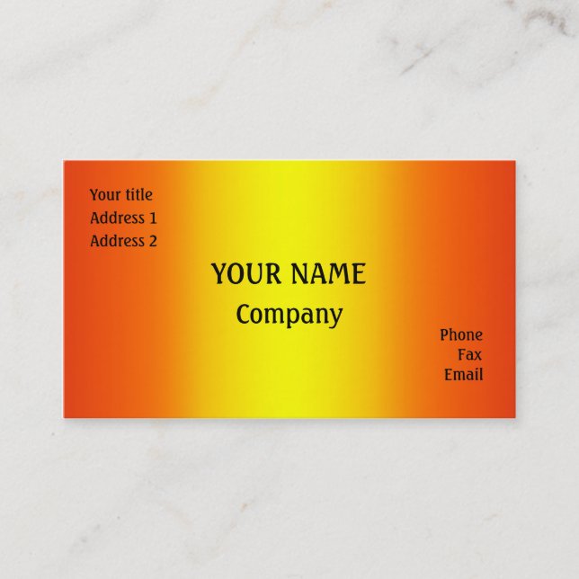 Carte De Visite Jaune et orange (Devant)