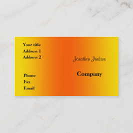 Carte De Visite Jaune et orange