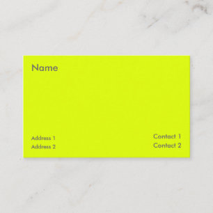 Carte De Visite jaune fluorescent