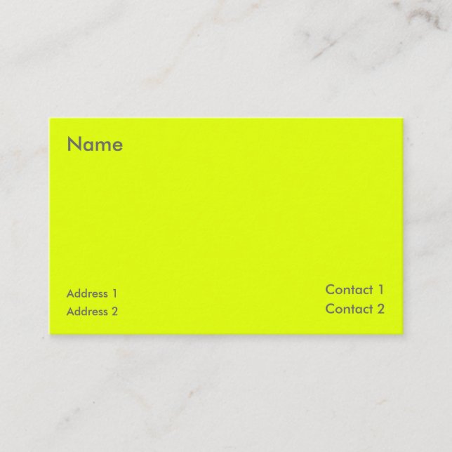 Carte De Visite jaune fluorescent (Devant)