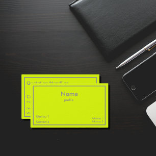 Carte De Visite jaune fluorescent