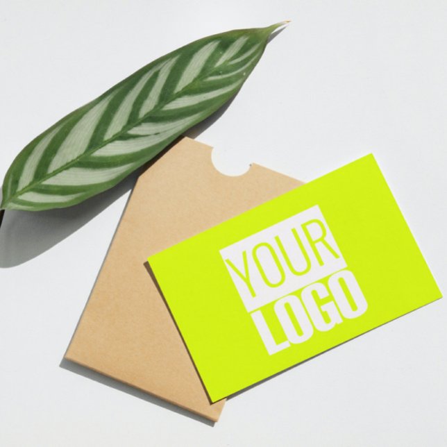 Carte De Visite jaune fluorescent - ajoutez votre logo en gras (Créateur téléchargé)