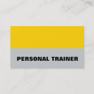 Carte De Visite Jaune Gris Personnel Entraîneur Fitness Sport